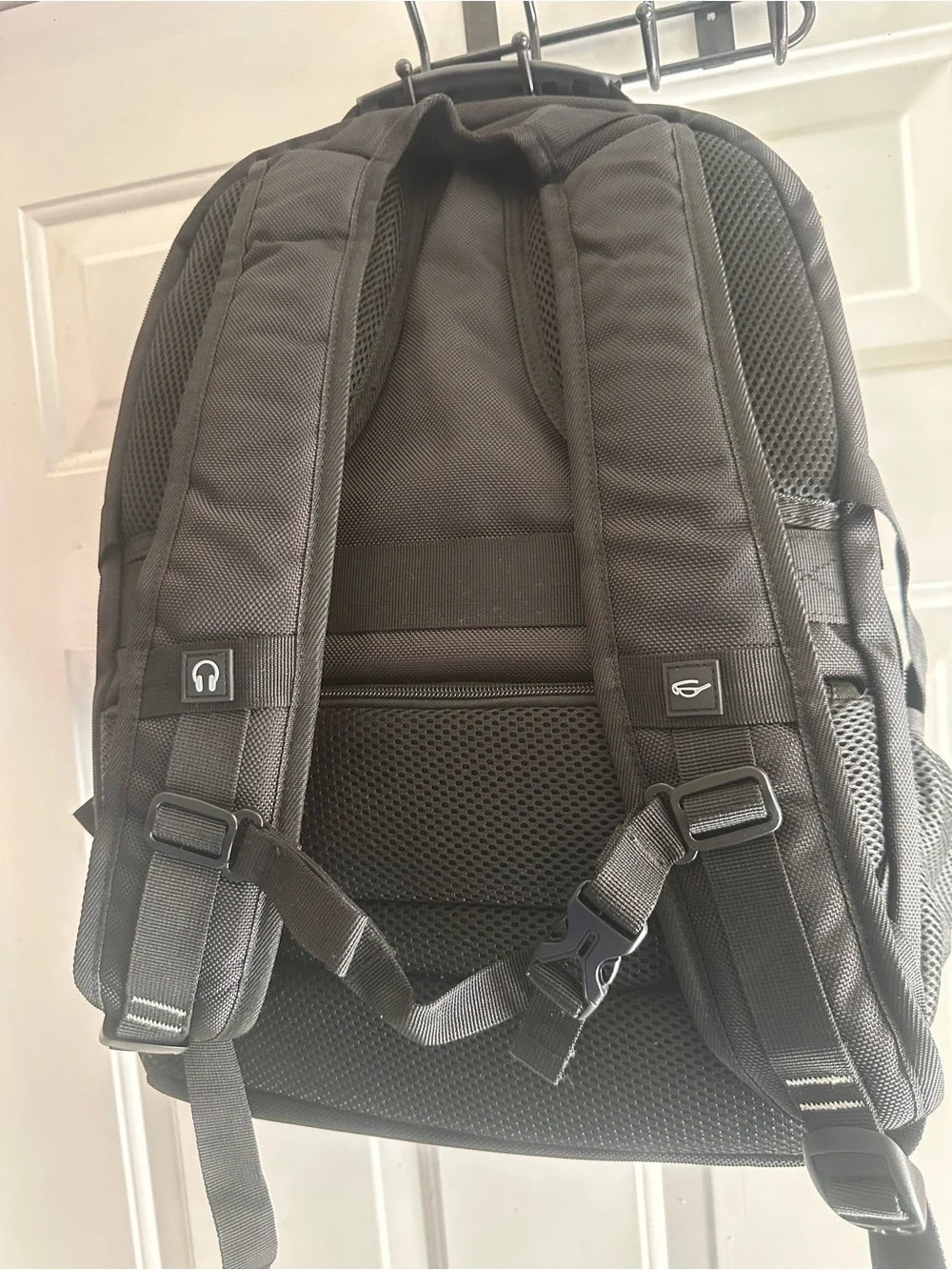 Black Travel lunch bag Backpack with White Trim